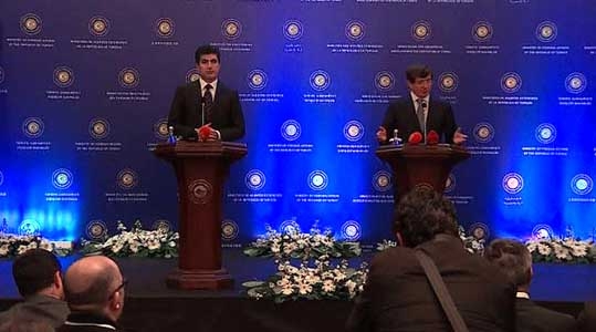  نێچیرڤان بارزانی و داودئۆغڵو باس لە گرنگترین خاڵی كۆبوونەوەكەیان دەكەن 
